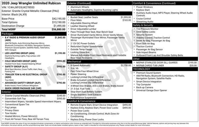 2020 Jeep Wrangler Unlimited Rubicon