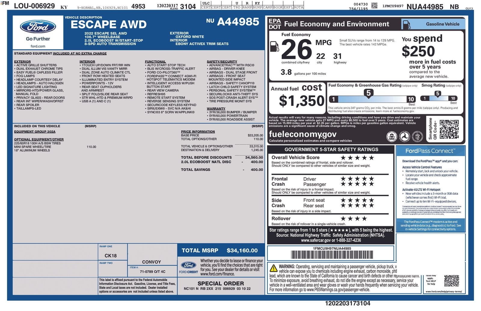2022 Ford Escape SEL