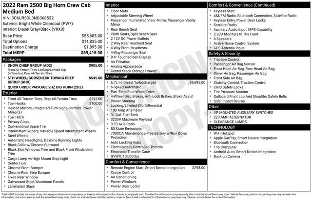 2022 RAM 2500 Big Horn