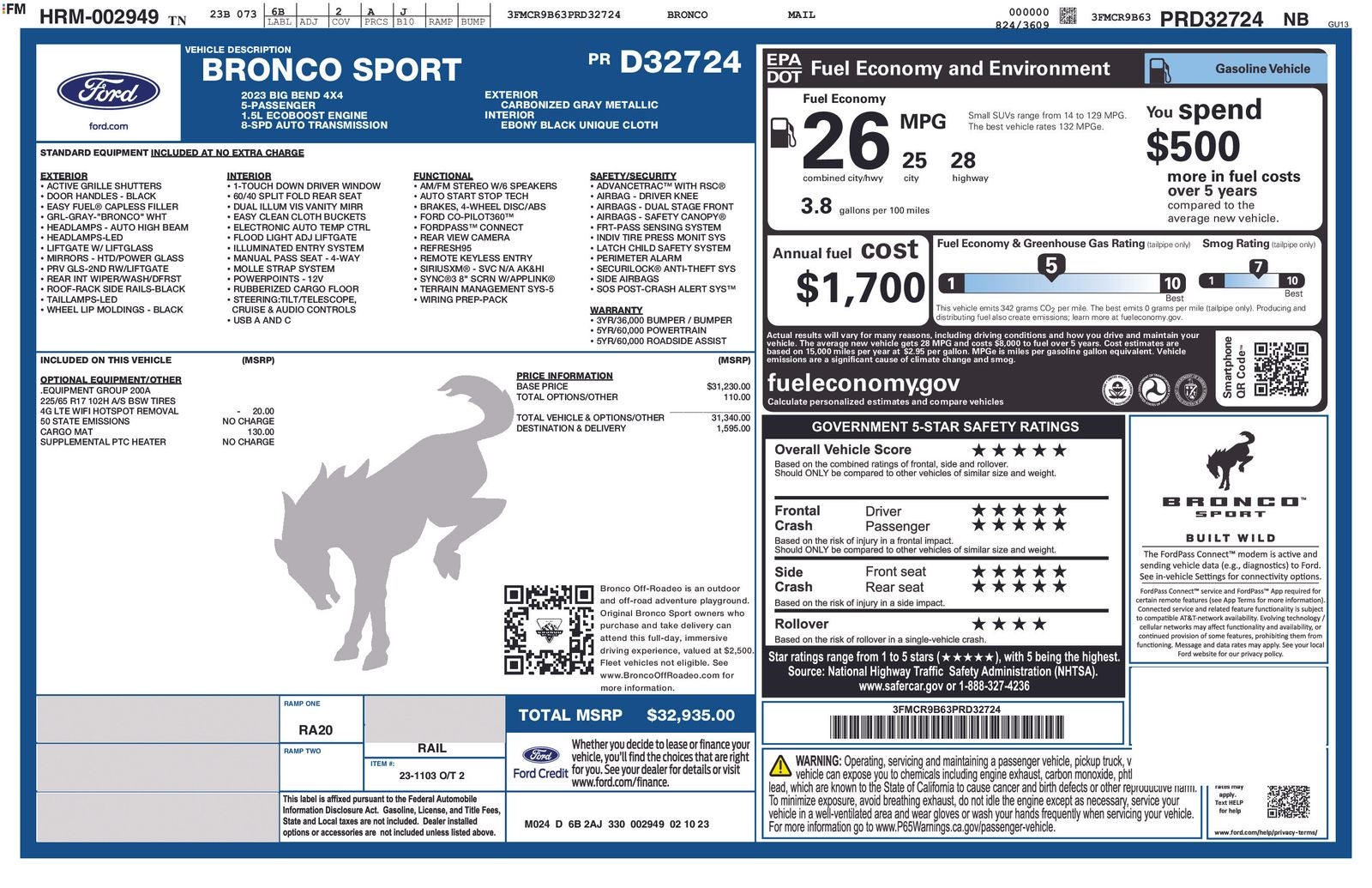 2023 Ford Bronco Sport Big Bend
