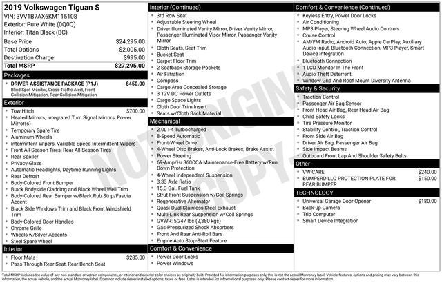 2019 Volkswagen Tiguan 2.0T S