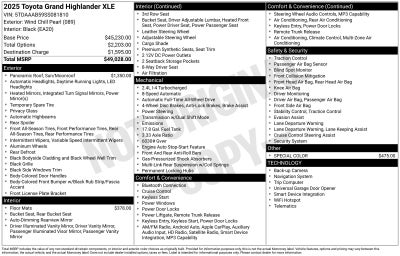 2025 Toyota Grand Highlander XLE