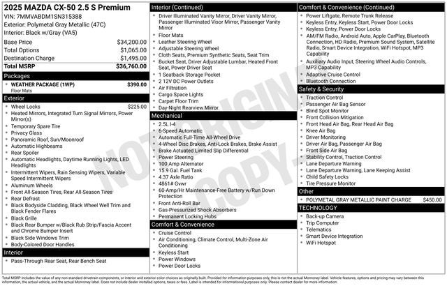 2025 Mazda Mazda CX-50 2.5 S Premium Package