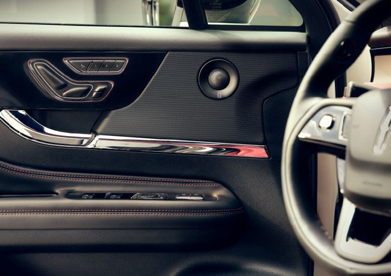 An audio speaker is shown in the driver's side door of a 2024 Lincoln Corsair® SUV. | Jenkins & Wynne Lincoln in Clarksville TN
