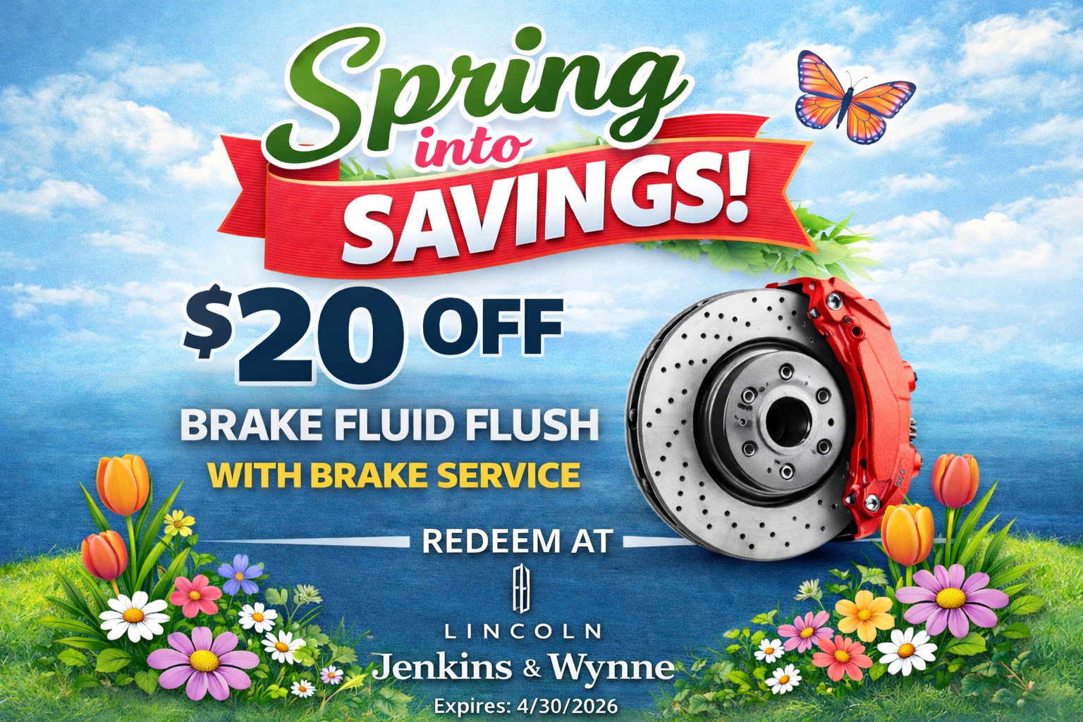 $20 OFF Brake Fluid Flush