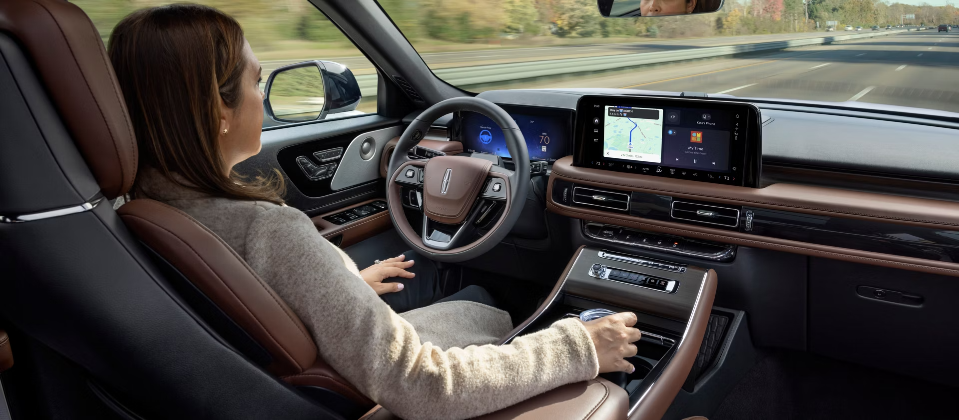 2026 Lincoln Aviator interior driving perspective