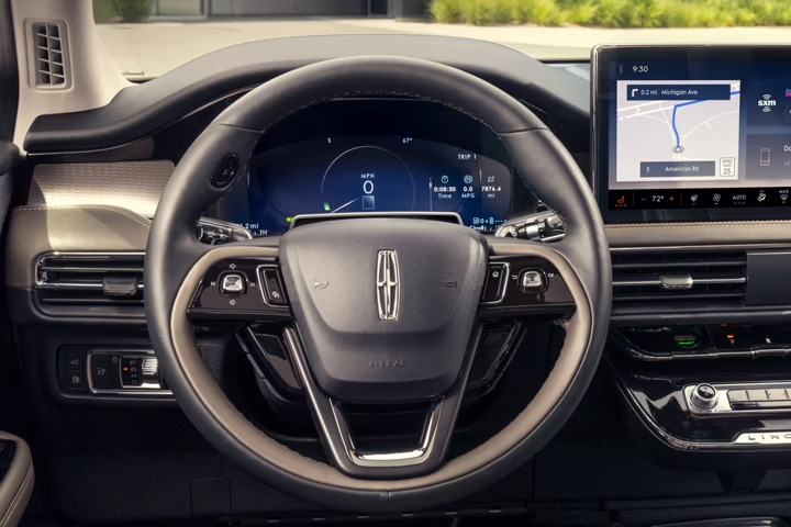 2026 Lincoln Corsair interior steering wheel detail